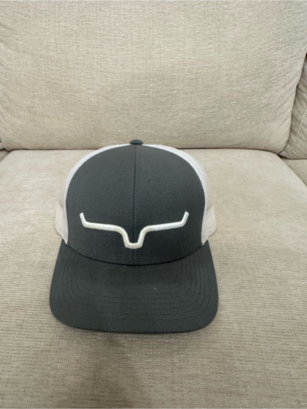 Kimes Ranch  Black and White Trucker Cap with Raised Logo